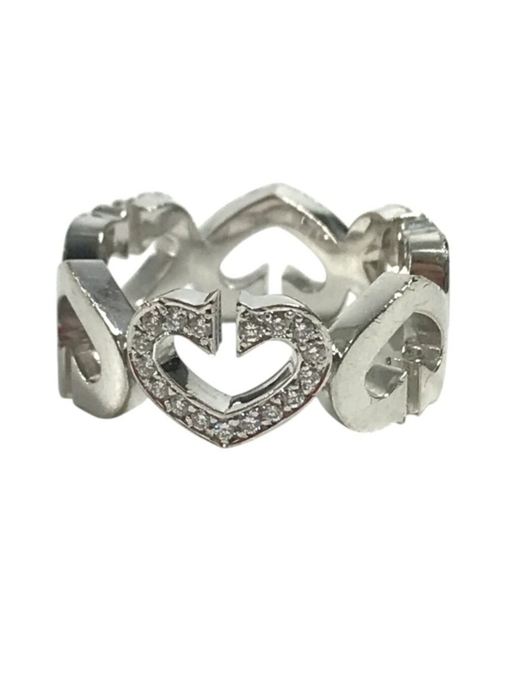 Cartier Ring C Heart Diamond Silver